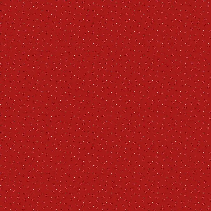 Katoen rood met klein motief
